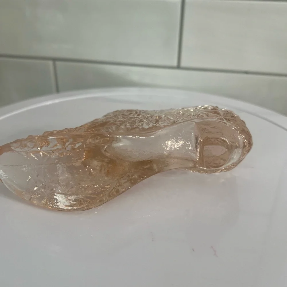 Vintage Pink Glass Shoe